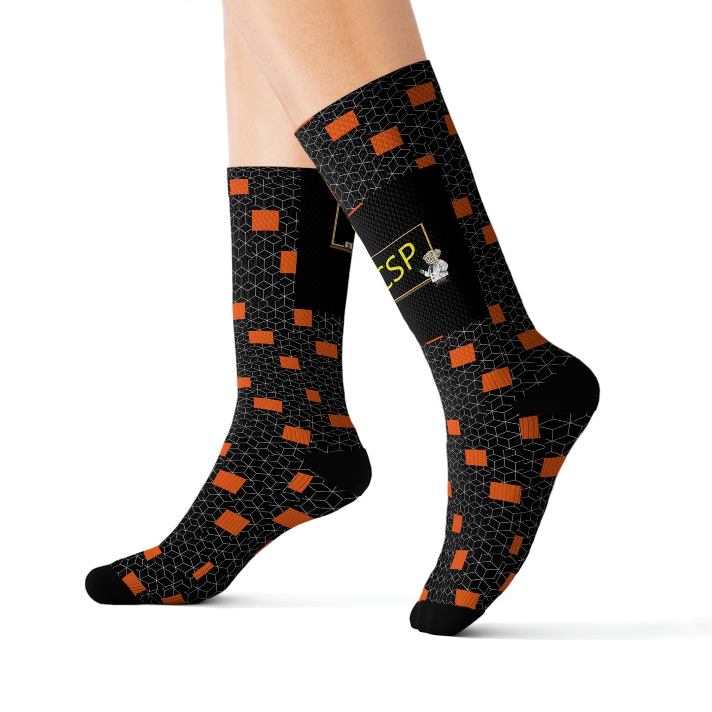 CSP Orange and Black Pattern Socks