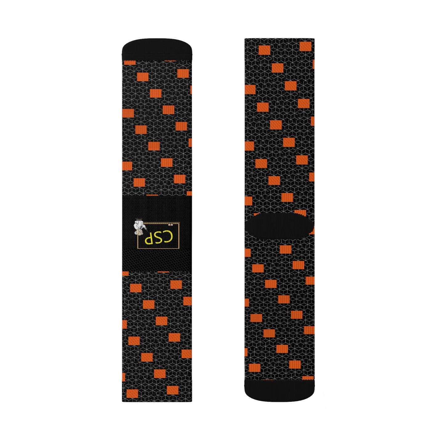 CSP Orange and Black Pattern Socks