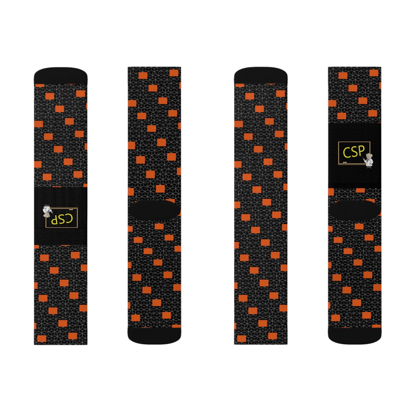 CSP Orange and Black Pattern Socks