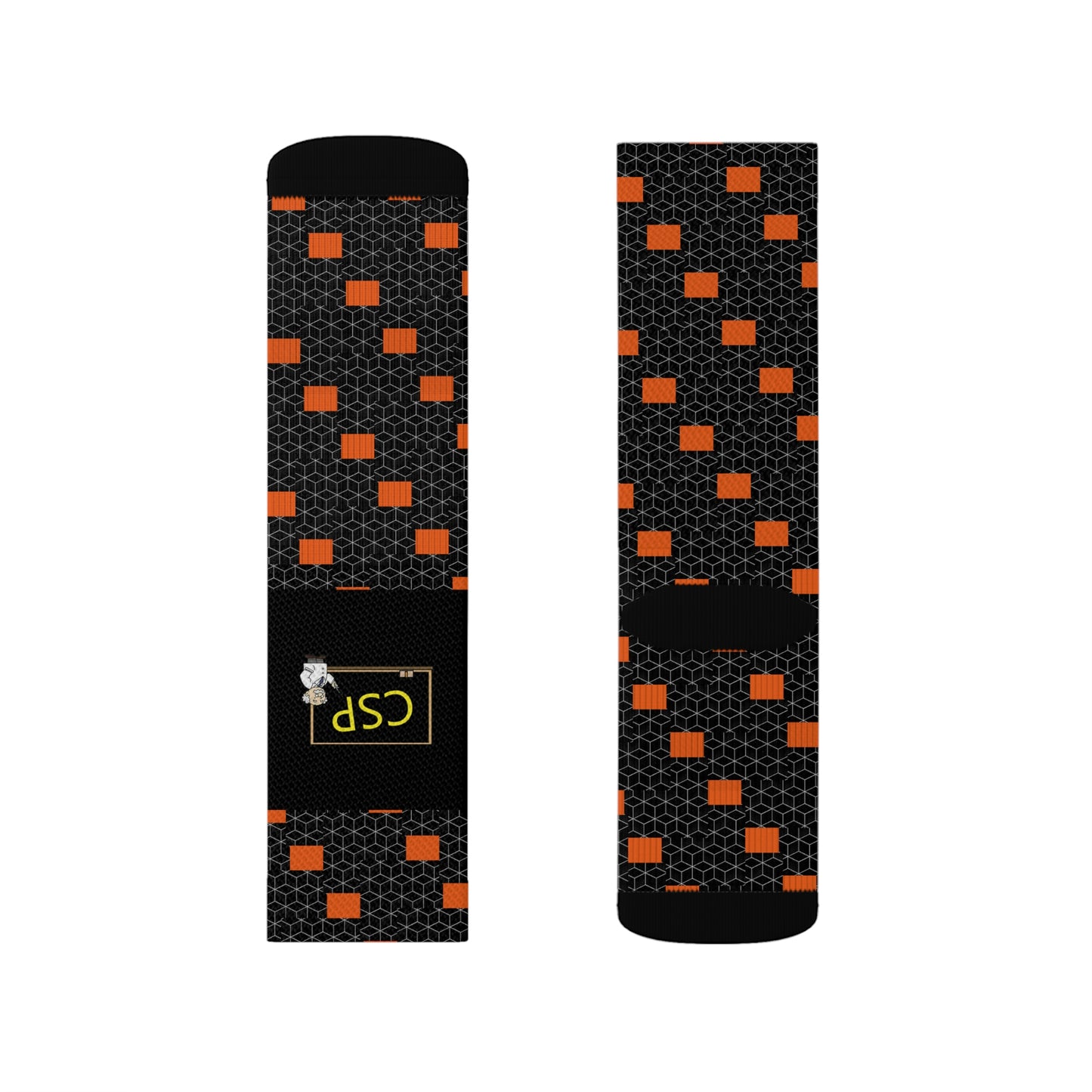 CSP Orange and Black Pattern Socks