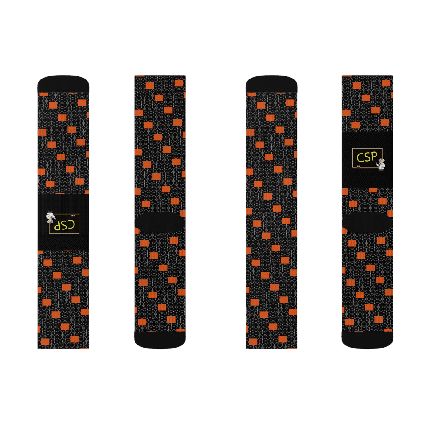 CSP Orange and Black Pattern Socks