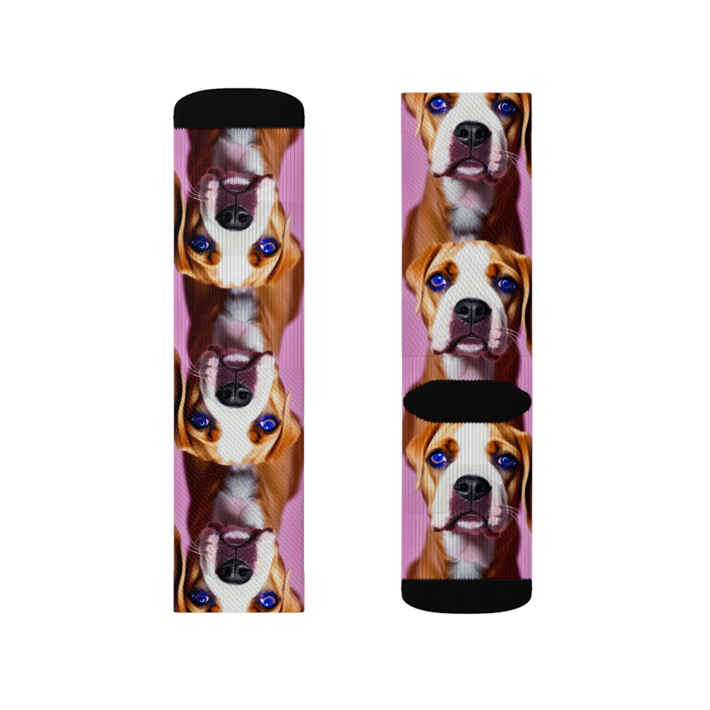 CSP Blue Eyed Dog Pink Pattern Socks