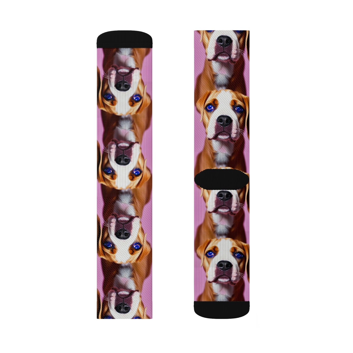 CSP Blue Eyed Dog Pink Pattern Socks