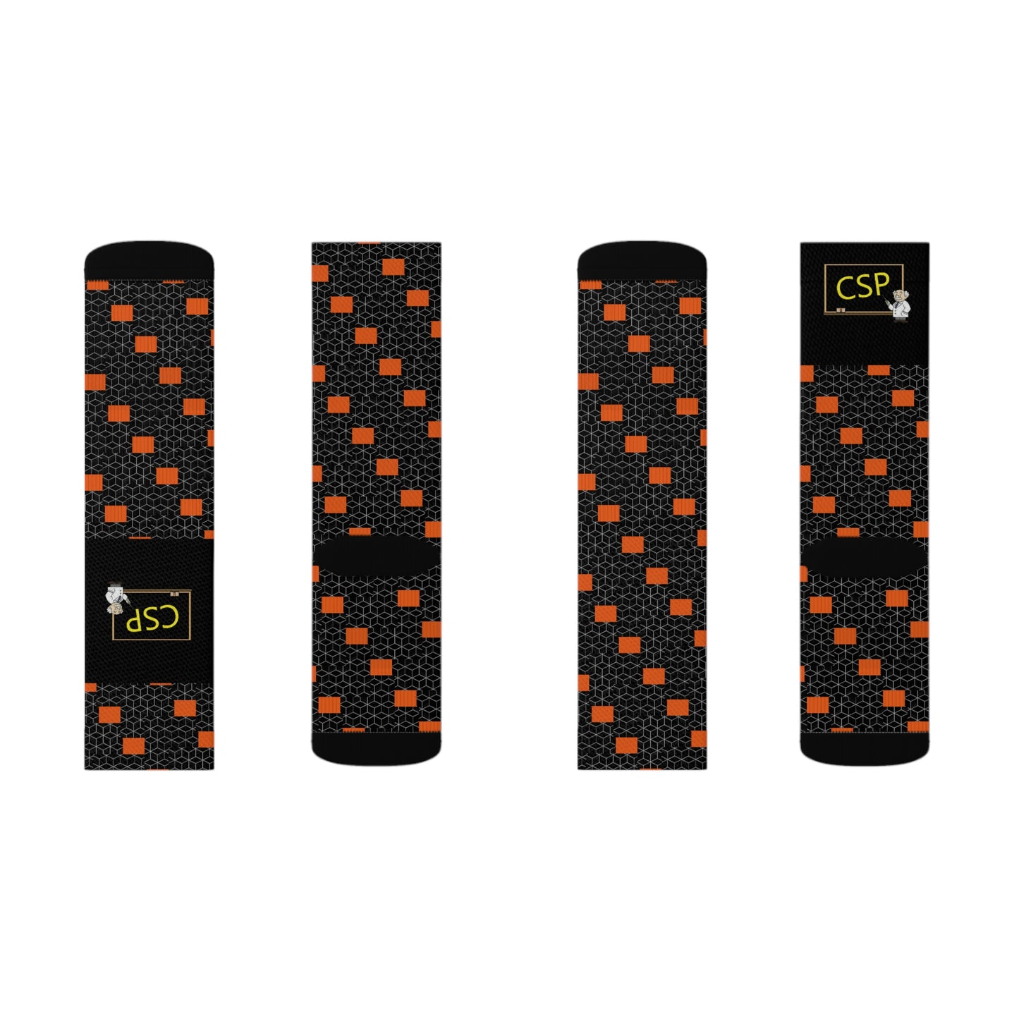 CSP Orange and Black Pattern Socks