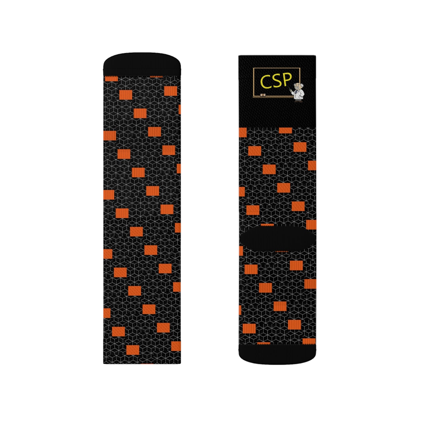 CSP Orange and Black Pattern Socks