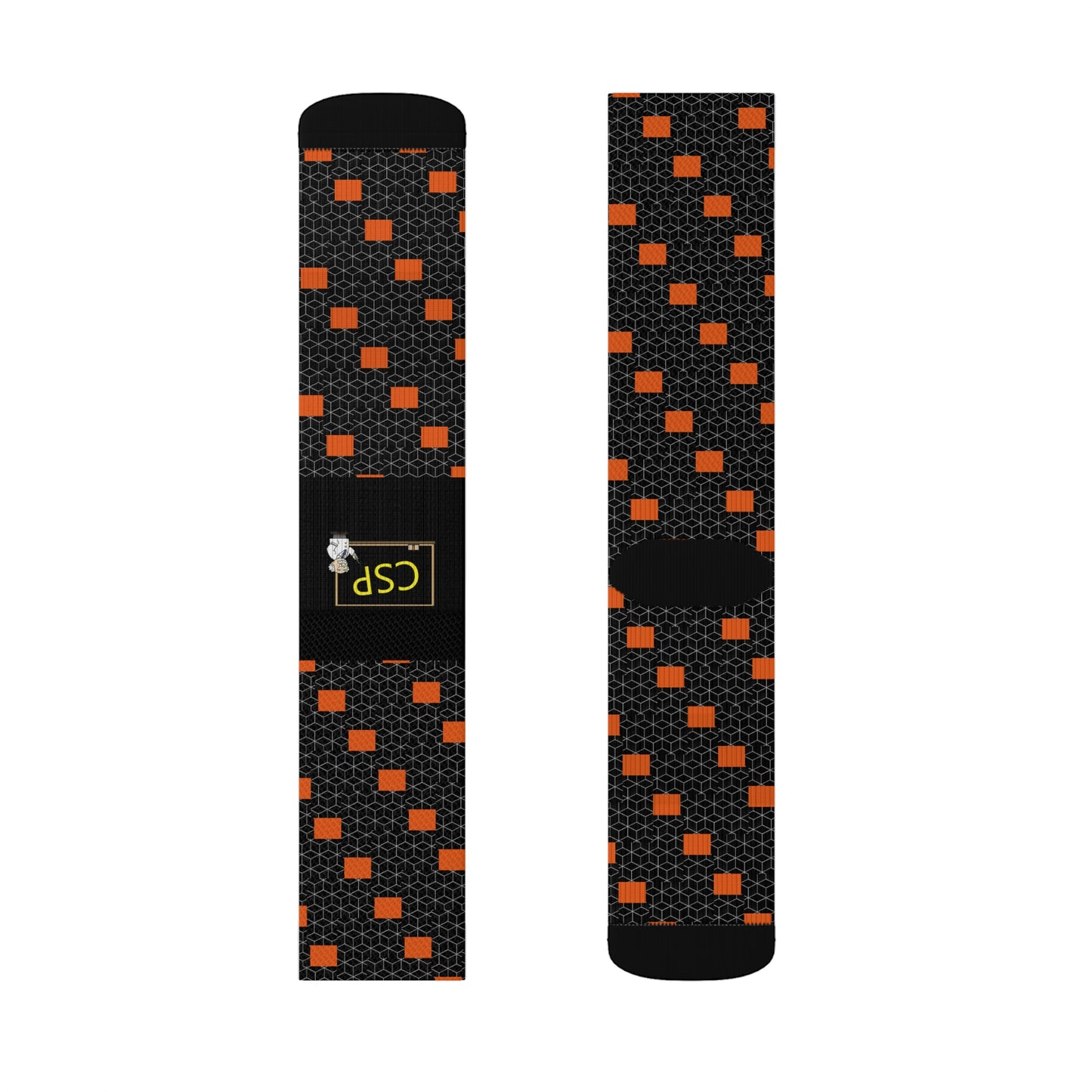 CSP Orange and Black Pattern Socks