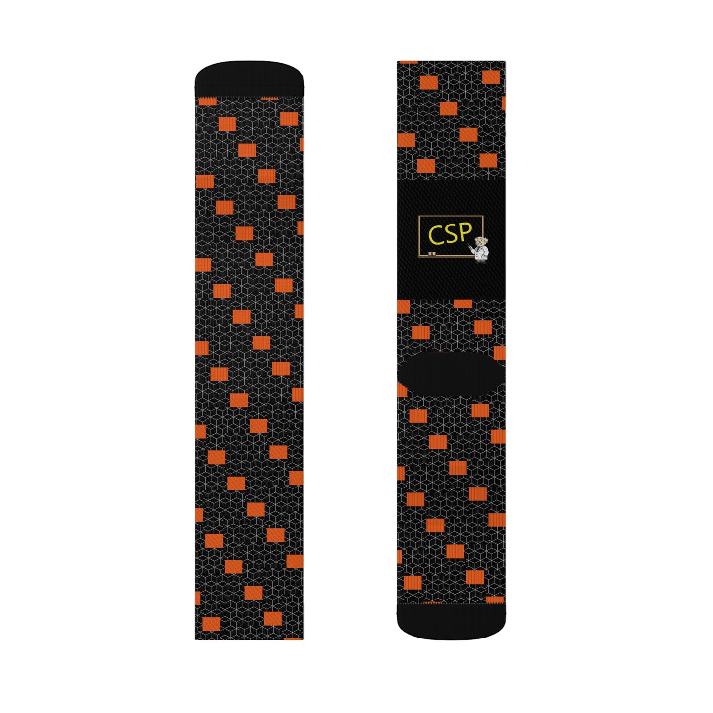 CSP Orange and Black Pattern Socks